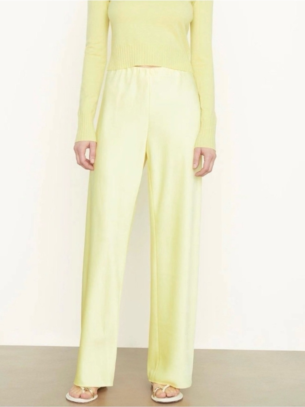 Vince Lemon Yellow Wide-Leg Pants